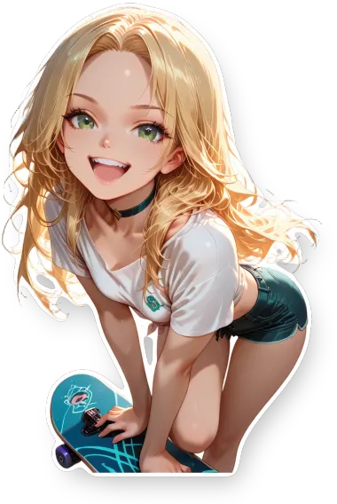 Irina Skateboarding